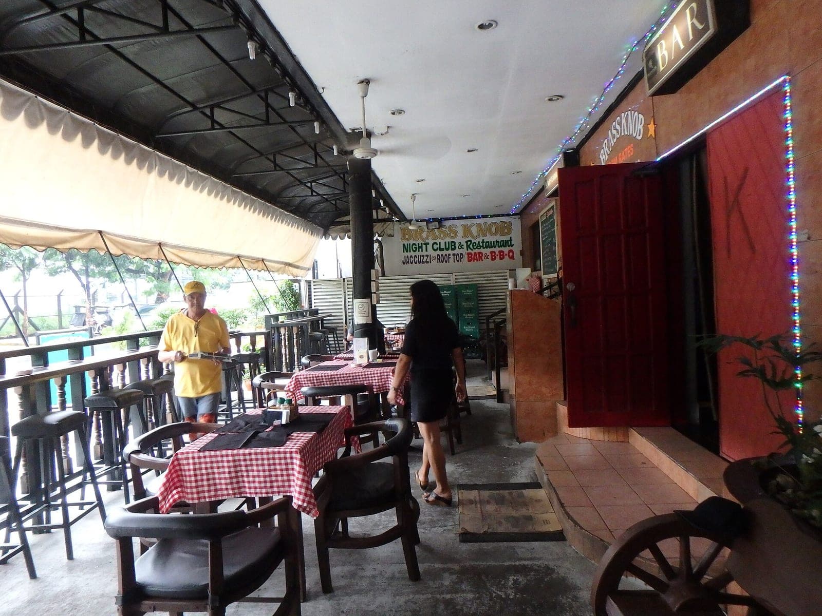 Brass Knob hotel street cafe on Perimeter Road, Angeles City